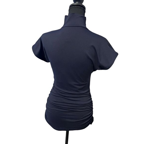Susana monaco Asymmetrical navy Sleeveless Top key hole workattire professional - Picture 3 of 10